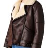 Brown Shearling Leather Jacket For Women