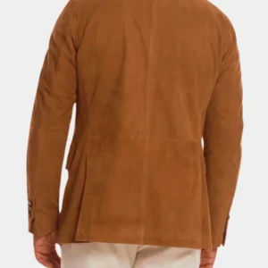 Brown Suede Leather Blazer For Men