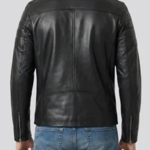 Carrie Black Cafe Racer Leather Jacket For Men