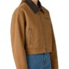 Cropped Cotton Brown Jacket For Women