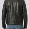 Distressed Dark Brown Biker Leather Jacket For Men