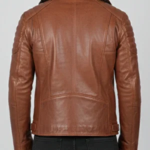 Golden Bear Brown Leather Jacket For Men