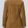 Light Brown Suede Car Coat For Women