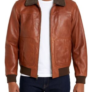 Mens Brown Vintage A2 Bomber Jacket