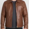 Mens Johnny Brown Leather Jacket