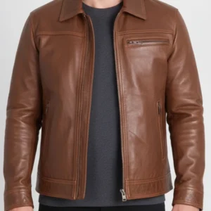 Mens Johnny Brown Leather Jacket