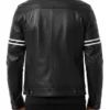 Orvyn Black Leather Trucker Jacket For Men