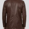 Tan Brown 3_4 Length Real Lambskin Leather Coat For Men