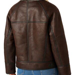 Women Brown Shearling Leather Jacket