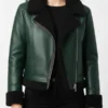 Womens B3 Aviator Green Shearling Jacket