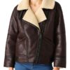 Womens Brown Shearling Leather Jacket