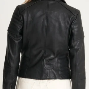 Asymmetric Biker Leather Jacket For Women