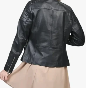 Black Cafe Racer Jacket For Women