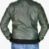 Bomber Green Leather Jacket For Men