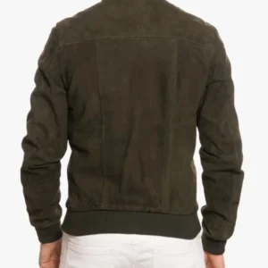 Bomber Suede Green Jacket For Men