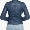 Cafe Racer Blue Jacket For Women