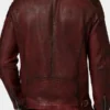 Cafe Racer Maroon Leather Jacket For Men
