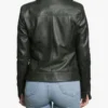 Dark Green Cafe Racer Jacket For Women