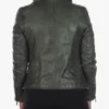 Green Biker Leather Jacket For Women
