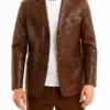 Mens Brown Leather Blazer