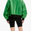 Oversized Green Bomber Jacket For Women