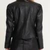 Puff Sleeve Black Leather Jacket For Women