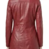 Real Leather Red Blazer For Women