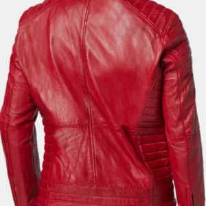 Red Cafe Racer Leather Jacket For Men