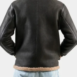 Shearling Aviator Dark Brown Leather Jacket