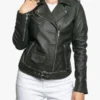 Womens Black Leather Biker Jacket