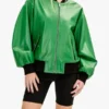 Womens Oversized Green Bomber Jacket