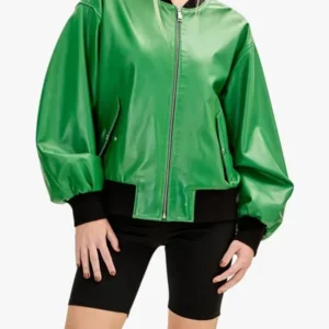 Womens Oversized Green Bomber Jacket