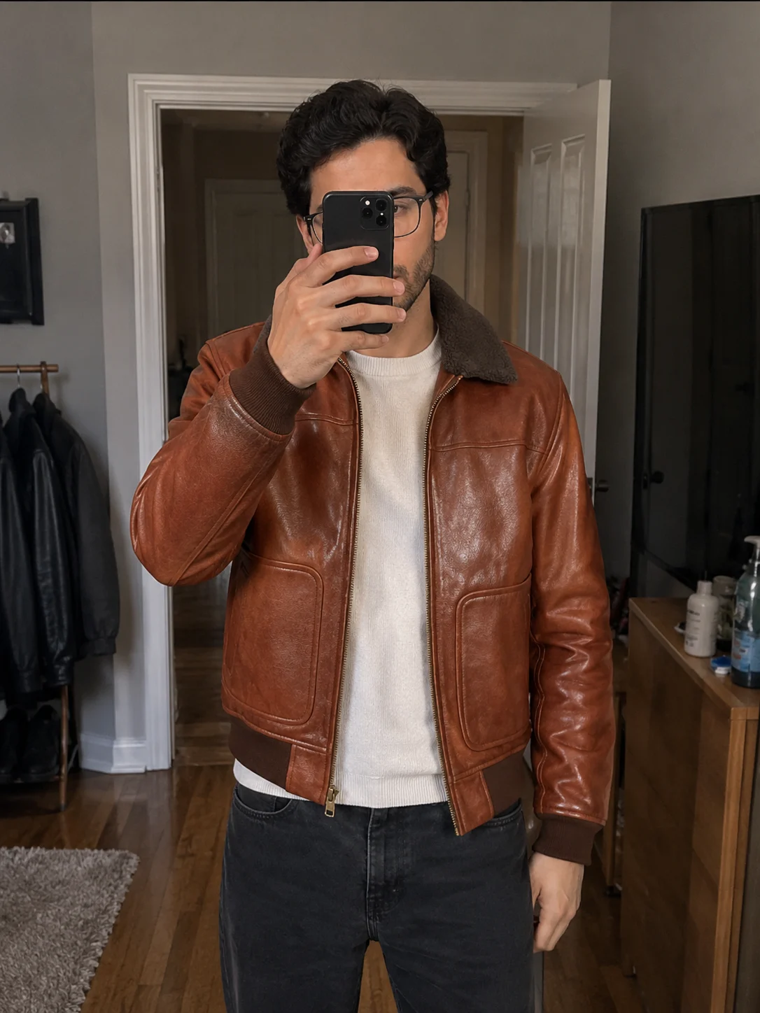 Men Vintage A2 Bomber Brown Jacket